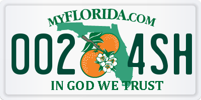 FL license plate 0024SH