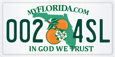 FL license plate 0024SL