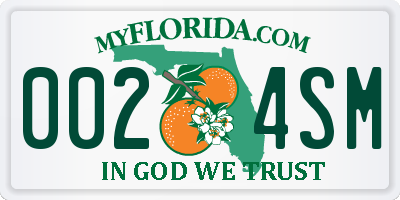 FL license plate 0024SM