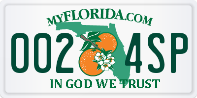 FL license plate 0024SP