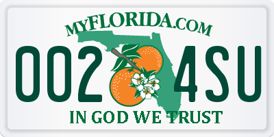FL license plate 0024SU