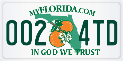 FL license plate 0024TD