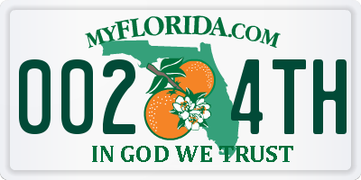 FL license plate 0024TH