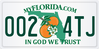 FL license plate 0024TJ