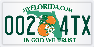 FL license plate 0024TX