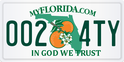 FL license plate 0024TY