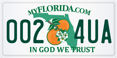 FL license plate 0024UA