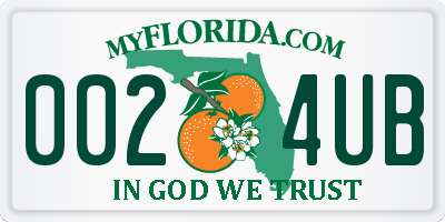 FL license plate 0024UB
