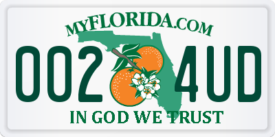FL license plate 0024UD