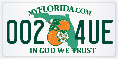 FL license plate 0024UE