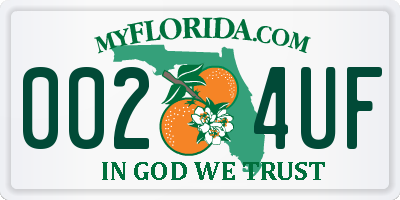 FL license plate 0024UF
