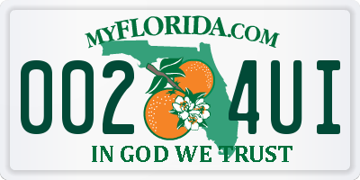 FL license plate 0024UI