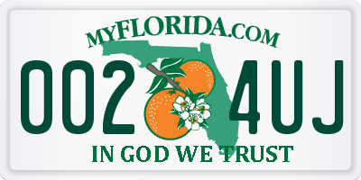 FL license plate 0024UJ
