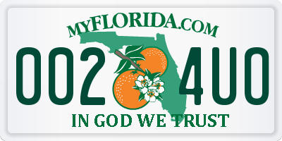 FL license plate 0024UO