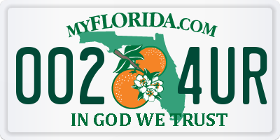 FL license plate 0024UR