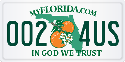 FL license plate 0024US