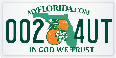FL license plate 0024UT