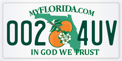 FL license plate 0024UV