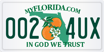 FL license plate 0024UX