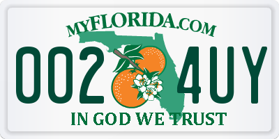 FL license plate 0024UY