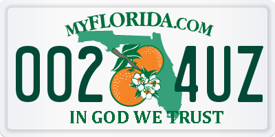 FL license plate 0024UZ