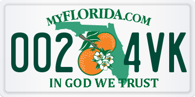 FL license plate 0024VK