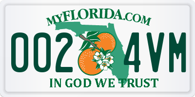 FL license plate 0024VM