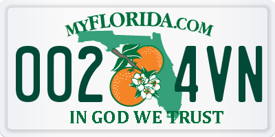 FL license plate 0024VN