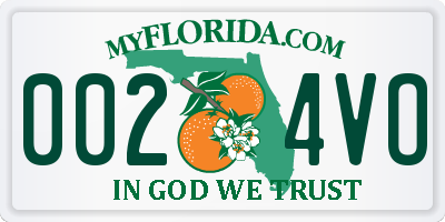 FL license plate 0024VO