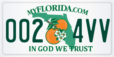 FL license plate 0024VV