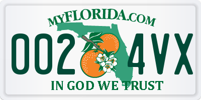 FL license plate 0024VX