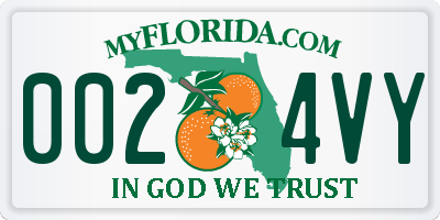 FL license plate 0024VY