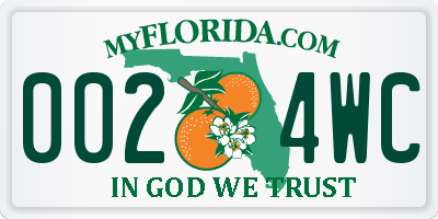 FL license plate 0024WC