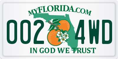 FL license plate 0024WD