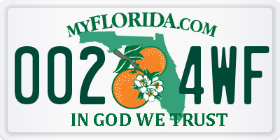 FL license plate 0024WF