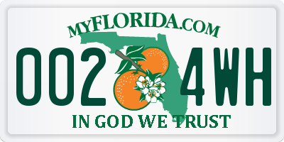 FL license plate 0024WH