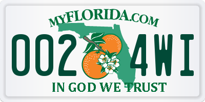 FL license plate 0024WI