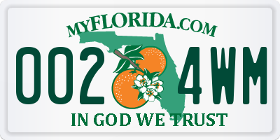 FL license plate 0024WM