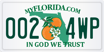 FL license plate 0024WP