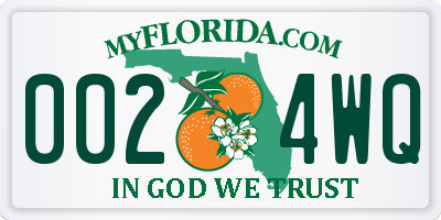 FL license plate 0024WQ