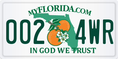 FL license plate 0024WR
