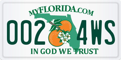 FL license plate 0024WS