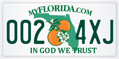 FL license plate 0024XJ
