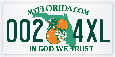 FL license plate 0024XL