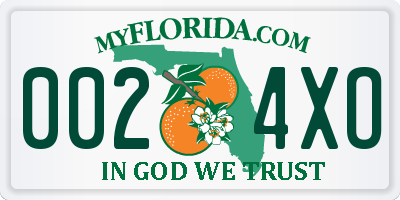 FL license plate 0024XO