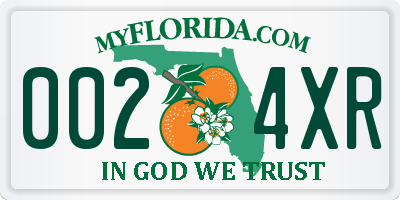 FL license plate 0024XR