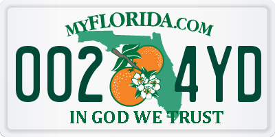 FL license plate 0024YD