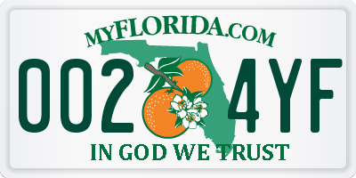 FL license plate 0024YF