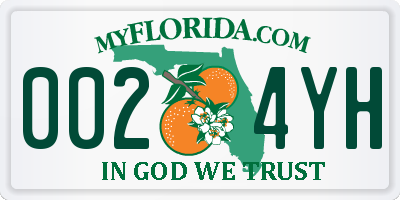 FL license plate 0024YH