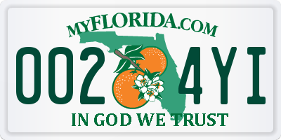 FL license plate 0024YI